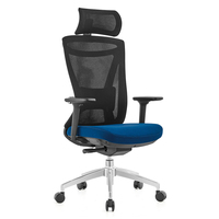 Silla de Oficina Ejecutiva Giratoria Económica, Silla Ergonómica de Tela para Oficina en Casa, Altura Ajustable, Reposabrazos Ajustables, Base Cromada