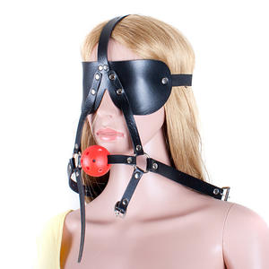 Harnais de retenue en cuir avec trous respirants pour les couples SM Bondage <span class=keywords><strong>Gag</strong></span> Sex Toys - Product Image 2