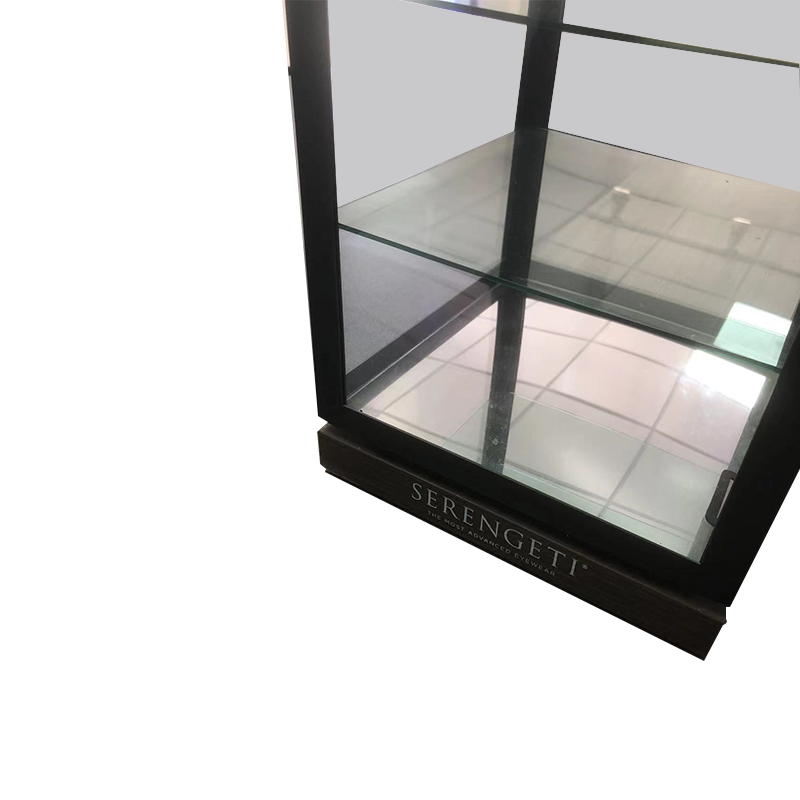 Countertop Spectacle Display Rack Multi-tier Glasses Shelf square Metal Shelf with Door for Retail Shop — view 3