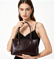 Sac fourre-tout tendance en PU pour femme, grand format, avec fermeture éclair, imperméable, poignée de luxe, sac à bandoulière en cuir pour filles