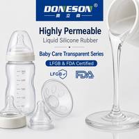 Caoutchouc de silicone liquide fumé transparent haute résistance FDA LFGB pour moulage par injection, ustensiles de cuisine, produits pour bébés, masques transparents