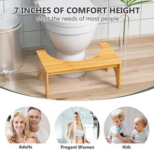 Taburete de Bambú de 7 Pulgadas para Defecar, Diseño Moderno que Alivia la Presión Intestinal y Ayuda a la Defecación <span class=keywords><strong>en</strong></span> <span class=keywords><strong>el</strong></span> Baño, para Adultos y Niños - Product Image 2