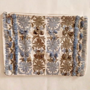 Bohemian Embroidered Cotton <b>Linen</b> Cushion <b>Cover</b> with Floral Pattern Zipper Closure Rectangle Home Decor - Product Image 1