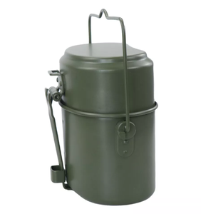 DFM1104  Recipiente de aluminio para comida de campo, para trabajo al aire libre, con 2 compartimentos, tapa, olla para calentar platos, 3 piezas en uno. - Product Image 6