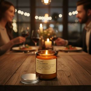 Vela Aromática de Lujo en Vaso de Vidrio con Cera de Soja Orgánica Ecológica, Popular Copa Ámbar con Aceite Esencial para el Día de San Valentín - Product Image 1