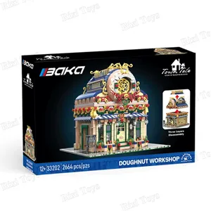 BaKa 33202 Streetview Doughnut Workshop, Bloques de Construcción de Ladrillos, Modelo de Arquitectura, Juguetes Educativos, Escala 1:8, <span class=keywords><strong>2657</strong></span> Piezas - Product Image 1