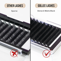 Pestañas Postizas de Lujo Gollee Premium Spike, Fibra PBT Hecha a Mano, Extensión de Pestañas Mate Naturales Suaves 3D Veganas, Libres de Crueldad Animal, Ligeras