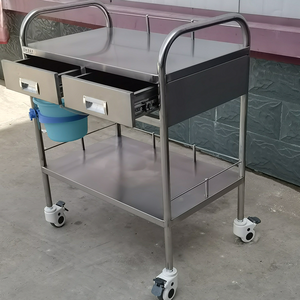 <span class=keywords><strong>Chariot</strong></span> médical multifonctionnel moderne en acier inoxydable argenté pour hôpitaux et cliniques - <span class=keywords><strong>Chariot</strong></span> de soins infirmiers 4 roulettes silencieuses Capacité de charge de 200 lb - Product Image 6