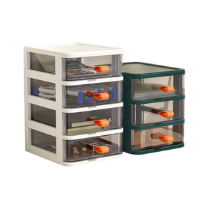 Home Dust-proof Small Drawer Cabinet Jewelry Makeup Storage Box Plastic Desktop Organizer Office Stacking Drawer for Stationery