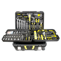 Ensemble d'outils de réparation de moto manuel professionnel de 318 pièces, valise à roulettes, marteau à griffes, clé à douille, ensemble d'outils de jardin, boîte avec plateau