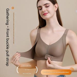 <span class=keywords><strong>Sujetador</strong></span> push-up de talla grande con <span class=keywords><strong>cierre</strong></span> frontal, 6 colores, con soporte suave y pliegues laterales para que las mujeres proporcionen un soporte cómodo - Product Image 1