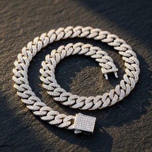 Collar <span class=keywords><strong>de</strong></span> <span class=keywords><strong>Cadena</strong></span> Cubana Truestar <span class=keywords><strong>de</strong></span> 12 mm <span class=keywords><strong>de</strong></span> Ancho, Estilo Hip Hop, Plata S925, 16-24 Pulgadas, Collar Cubano Miami para <span class=keywords><strong>Hombre</strong></span> - Product Image 4