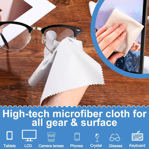 Chiffonnette de nettoyage pour lunettes en microfibre avec logo personnalisé, lavable, durable, pour lunettes de vue, lunettes de soleil, nettoyage des lentilles, impression personnalisée - Product Image 4