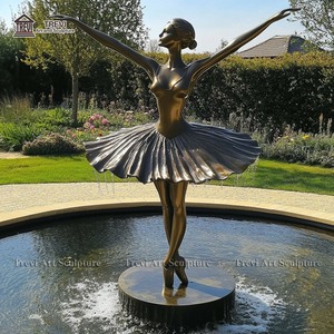 Escultura de <span class=keywords><strong>Metal</strong></span> Fundido de Tamaño Real para Jardín, Estatua de Bailarina de Bronce para Decoración de Exteriores - Product Image 3