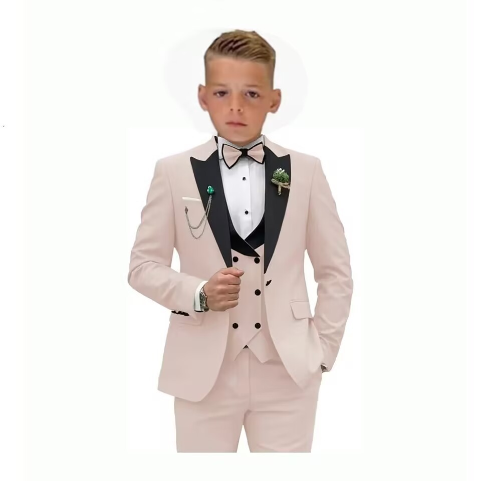Pantalon gilet beige avec nœud blazer