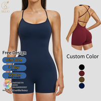 Combinaison de yoga une pièce moulante pour femme, col en U, dos ouvert, coussinets de poitrine amovibles, idéale pour l'entraînement, la gym et la course à pied