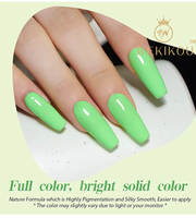 Ensemble de vernis à ongles en gel à effet miroir-Feuilles de couleurs vertes Gel d'art des ongles à effet miroir chromé avec finition très brillante