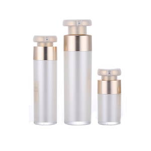 luxury rotating White Plastic Acrylic 15ml 30 ml White cosmetic lotion Skin Care 1oz 50ml 30ml Cream airless pump bottle