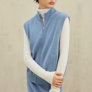 <span class=keywords><strong>Gilet</strong></span> tricoté en <span class=keywords><strong>cachemire</strong></span> sans manches pour <span class=keywords><strong>femme</strong></span> avec <span class=keywords><strong>gilet</strong></span> élégant <span class=keywords><strong>zippé</strong></span> - Product Image 6