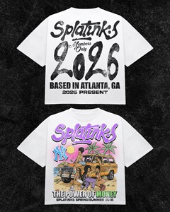T-shirt graphique personnalisé à col ras du cou pour homme, style streetwear urbain, avec motifs imprimés audacieux, manches courtes, décontracté - Product Image 2