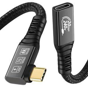 Tipo C 3.2 Gen 2x2 20Gbps maschio a femmina cavo di trasferimento ad angolo retto 4K/60Hz cavo adattatore USB C - Product Image 1