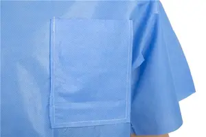 Disposable PP Nonwoven/SMS Printed Surgical Gown/ Isolation Gown Scrub Suits Pockets Medical Uniforms