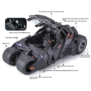 Modello di auto 1:24 con licenza Dark Knight Man in lega modello di auto di simulazione auto con suono e luce da collezione in metallo modellino di veicolo - Product Image 4