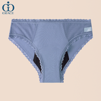 Culottes menstruelles à 4 couches de dentelle à volants, sous-vêtements menstruels en coton biologique, culottes de menstruation