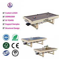 Mesa de Billar Multifuncional de Madera Sólida de Alta Gama con Retorno Automático de Bolas, Estilo Americano, para Uso Comercial y Doméstico, Apta para Ajedrez