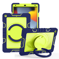 Coque de protection robuste en silicone pour PC, avec béquille rotative à 360° et sangle de transport, pour iPad 10.2 (7e, 8e, 9e génération)