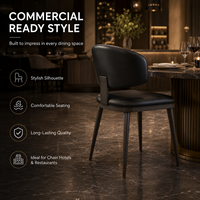 Chaise de salle à manger moderne et élégante, assise rembourrée crème avec pieds en bois massif pour hôtel, restaurant, usage commercial