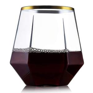 12OZ Popular Product Household <b>Unbreakable</b> Diamond Red <b>Wine</b> Whiskey Plastic Footless <b>Glasses</b> - Product Image 1