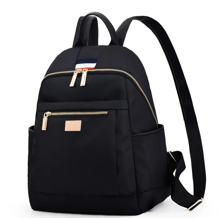 Waterproof Black Oxford Fabric School Bags Backpack USB And Earphone Port Women School Bags For Teenagers Girls Colleges