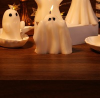 Vela Aromática de Cardamomo para Halloween, Combustión Estable, Cera de Soja Mezclada, Forma Irregular, Vela para Reuniones Festivas, Recuerdo