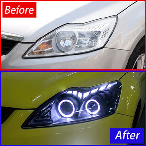 Gruppo fari Auto a LED per <span class=keywords><strong>Ford</strong></span> Focus 2009-<span class=keywords><strong>2011</strong></span> 100W luce lampeggiante 2 proiettore obiettivo 6500K luci anteriori aggiornamento - Product Image 3