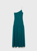 Robe longue asymétrique en mousseline vert émeraude pour femme, coupe ajustée, sans manches, fluide, idéale pour l'été, la plage, les vacances ou les soirées