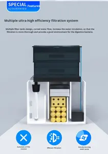 Acquario Moderno in Vetro per <span class=keywords><strong>Soggiorno</strong></span> e Ufficio - Vetro Ultra Bianco Rinforzato, Dimensioni Medie/Grandi, per Pesci Naturali Sudamericani - Product Image 2