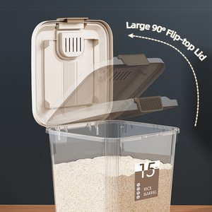 Bán Buôn Chống Ẩm Nhựa Gạo Hộp Lưu Trữ 5/10/15/25Kg Thực Phẩm Hạt Container Có Nắp Đậy Cho Nhà Bếp Sử Dụng <span class=keywords><strong>PP</strong></span> Nhựa - Product Image 4