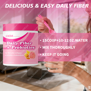 Supplément de santé personnalisé en poudre de fibres et de probiotiques quotidien OEM/ODM avec collagène et électrolytes Santé digestive inégalée - Product Image 4