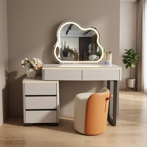 Modern Makeup Vanity Table <b>With</b> <b>Lighted</b> <b>Mirror</b> Storage Desk For Bedroom Furniture <b>with</b> Storage - Product Image 4