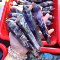 Penjualan Panas Batu Lapis Lazuli Alami Bentuk Hati, Batu Palm Tourmaline Hitam, Batu Palm Irisan Kuarsa, Tongkat Bulan Amethyst Impian, Hadiah