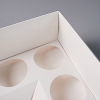 Boîte à cupcakes carrée en carton jetable pour fête d'anniversaire Sunshine, avec fenêtre, taille personnalisée, couleur CMYK personnalisable
