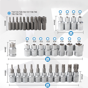 34 piezas 3/8 herramienta de mano mate impacto <span class=keywords><strong>Torx</strong></span> tornillo E juego de brocas - Product Image 6