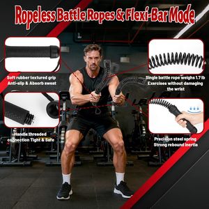 Cuerdas de Batalla Portátiles para Fitness en Casa y Viajes, Cuerda de Combate Inalámbrica con Resorte de Acero para Uso en Gimnasio - Product Image 2