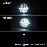 Phare LED de 5,75 pouces, 75W, lentille 5D, phare rond pour moto, faisceau haut/bas avec DRL pour Harley Davidson Softail Sportster noir