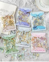 20 Blatt/Packung Feiertagsdekoration Scrapbook Bedruckte Aufkleber-Set Schleifenkollektion Serie Glänzende Oberfläche Selbstklebend Instagram