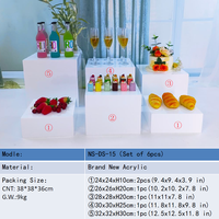 6 Stück Quadratische Acryl-Präsentationsständer Tisch-Buffetboxen für Kuchen & Desserts Catering-Dekoration