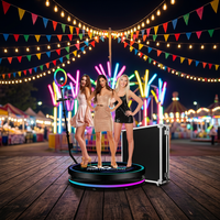 Plateforme rotative automatique pour photomaton 360° de 40 pouces avec anneau lumineux RVB et télécommande