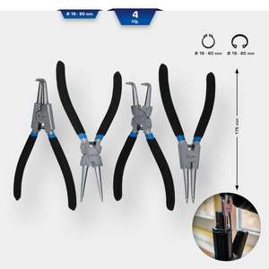 BRILLIANT TOOLS - BT067000 Jeu de pinces à circlips 175 mm (4 pièces) -EAN 4042146863053 PINCE ET COUPE CIRCLIP PINCE - Product Image 2