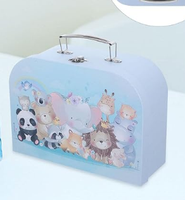 Carton d'emballage de produits mignons haut de gamme pour bébés à impression numérique Boîte cadeau de valise en papier personnalisée au design personnalisé pour enfants